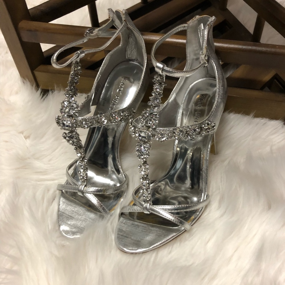 Kate Preston silver jeweled heel